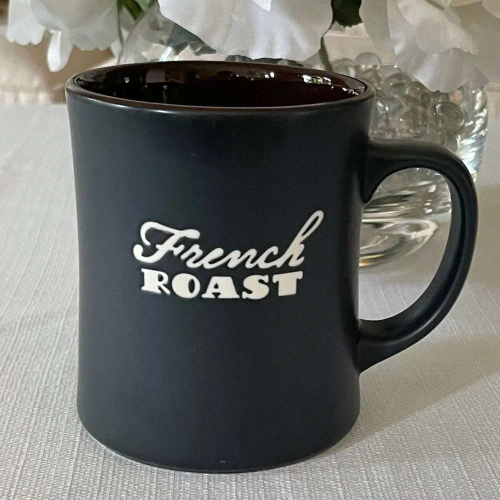 2011 Starbucks French Roast Dark Blue Coffee Mug / Brown Interior